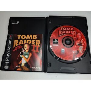 PlayStation 1 PS1‎ Lara Croft Tomb Raider 2 (1998) Game Disc & Manual WORKS
